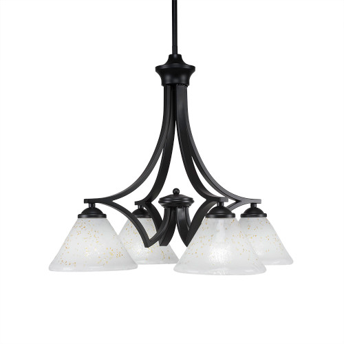 Zilo 4 Light Chandelier In Matte Black (568-MB-7145)