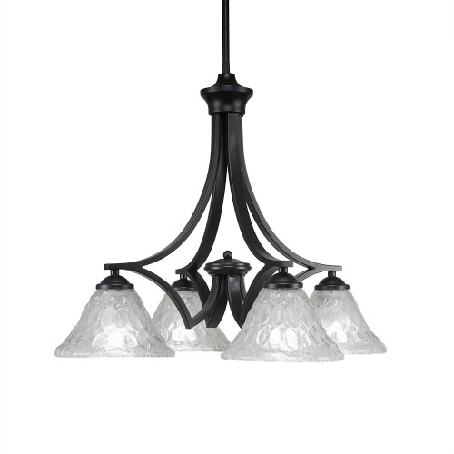 Zilo 4 Light Chandelier In Matte Black (568-MB-451)