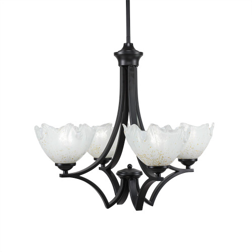 Zilo 4 Light Chandelier In Matte Black (564-MB-755)