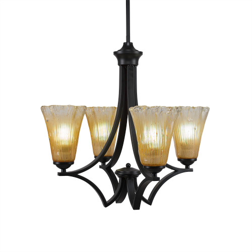 Zilo 4 Light Chandelier In Matte Black (564-MB-720)