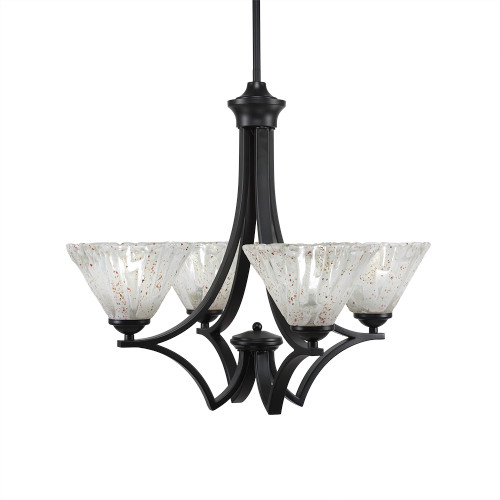 Zilo 4 Light Chandelier In Matte Black (564-MB-7195)