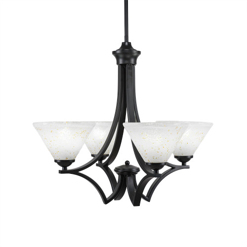Zilo 4 Light Chandelier In Matte Black (564-MB-7145)