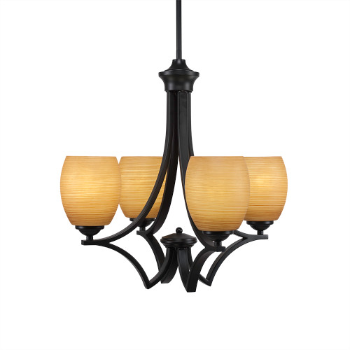 Zilo 4 Light Chandelier In Matte Black (564-MB-625)