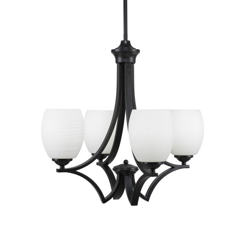 Zilo 4 Light Chandelier In Matte Black (564-MB-615)