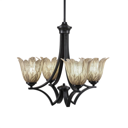 Zilo 4 Light Chandelier In Matte Black (564-MB-1025)