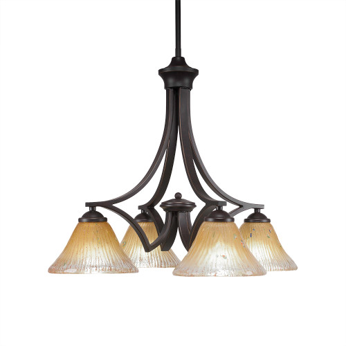 Zilo 4 Light Chandelier In Dark Granite (568-DG-750)