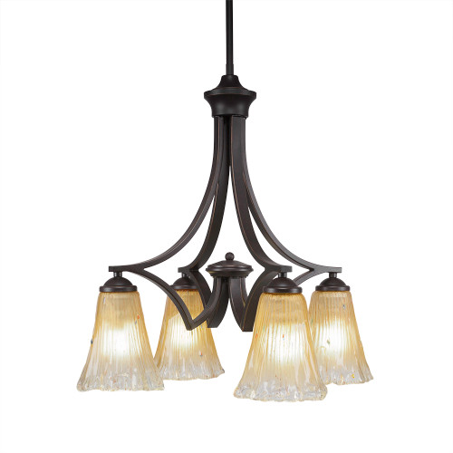 Zilo 4 Light Chandelier In Dark Granite (568-DG-720)