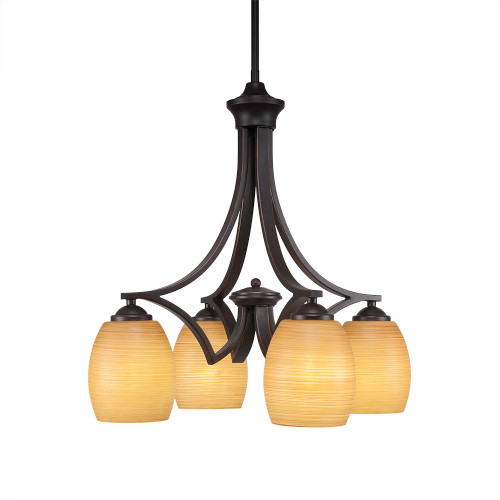 Zilo 4 Light Chandelier In Dark Granite (568-DG-625)