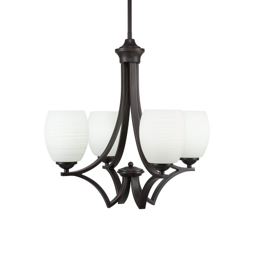 Zilo 4 Light Chandelier In Dark Granite (564-DG-615)