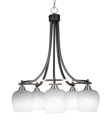 Paramount 5 Light Chandelier In Matte Black & Brushed Nickel (3415-MBBN-4811)