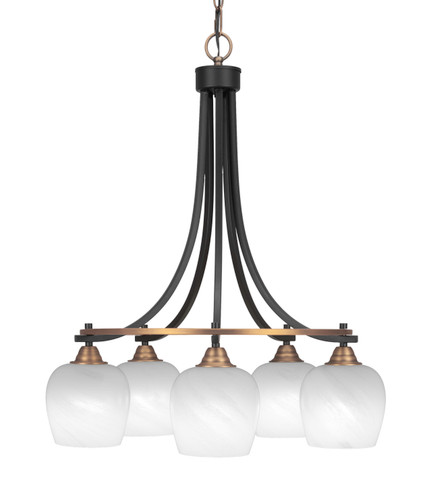 Paramount 5 Light Chandelier In Matte Black & Brass (3415-MBBR-4811)