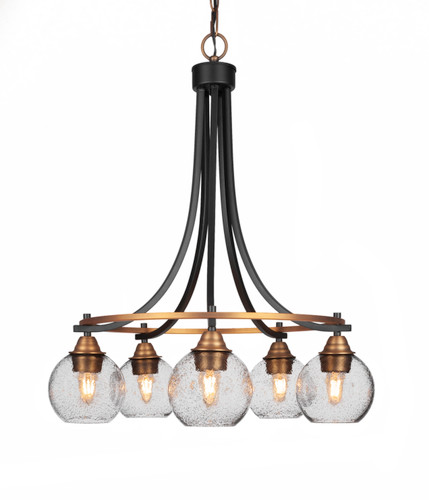 Paramount 5 Light Chandelier In Matte Black & Brass (3415-MBBR-4102)