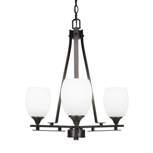 Uptowne 3 Light Chandelier In Dark Granite (323-DG-615)