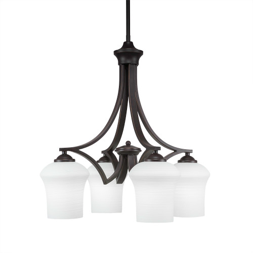 Zilo 4 Light Chandelier In Dark Granite (568-DG-681)