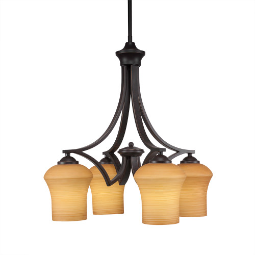 Zilo 4 Light Chandelier In Dark Granite (568-DG-680)