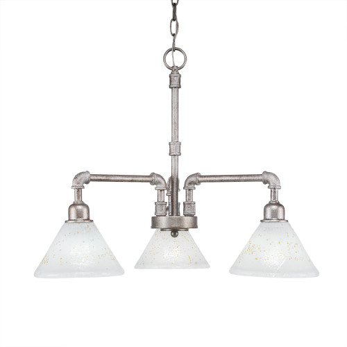 Vintage 3 Light Chandelier In Aged Silver (283-AS-7145)