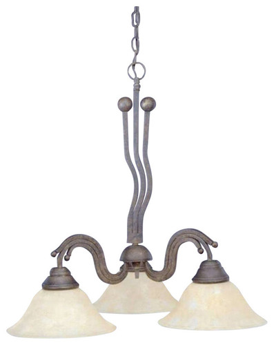 Wave 3 Light Chandelier In Bronze (226-BRZ-513)