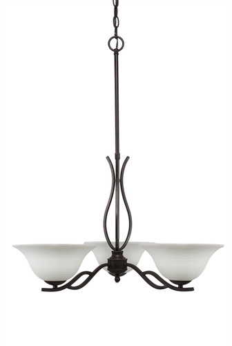 Revo 3 Light Chandelier In Dark Granite (243-DG-613)