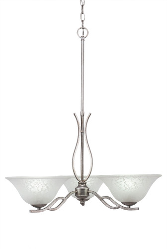 Revo 3 Light Chandelier In Aged Silver (243-AS-515)