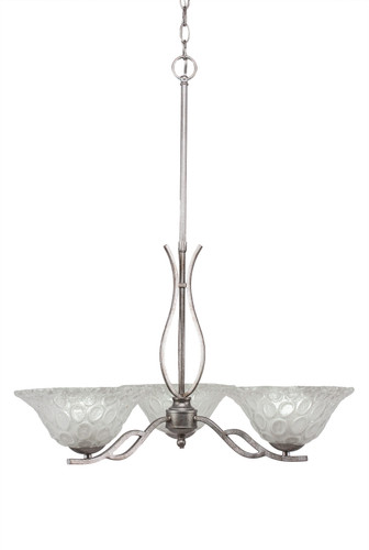 Revo 3 Light Chandelier In Aged Silver (243-AS-431)