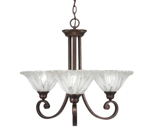 Curl 3 Light Chandelier In Bronze (253-BRZ-7193)
