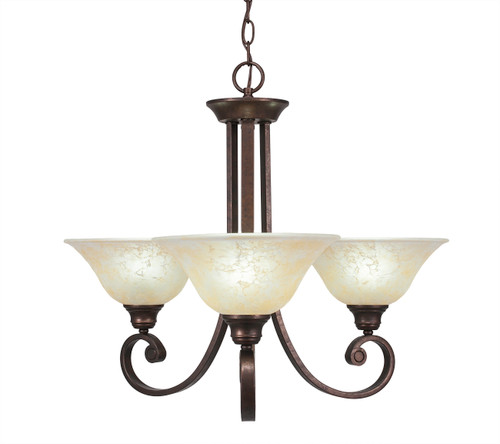 Curl 3 Light Chandelier In Bronze (253-BRZ-513)