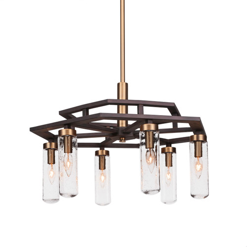 Salinda 6 Light Chandelier In Espresso & Brass (2506-ESBR-600)