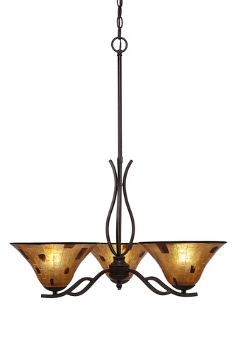 Revo 3 Light Chandelier In Dark Granite (243-DG-703)