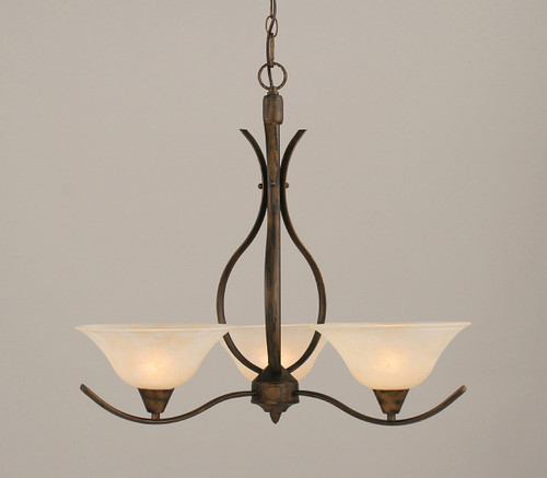 Swoop 3 Light Chandelier In Bronze (293-BRZ-513)