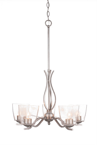 Revo 5 Light Chandelier In Aged Silver (245-AS-461)