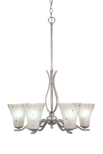 Revo 6 Light Chandelier In Aged Silver (246-AS-721)