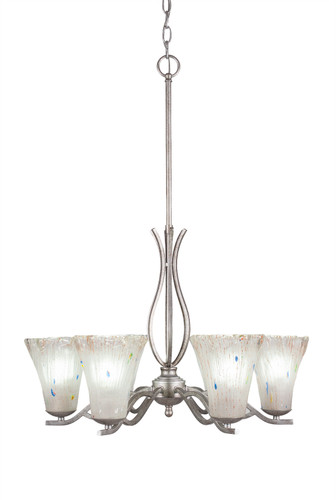 Revo 6 Light Chandelier In Aged Silver (246-AS-721)