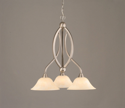 Bow 3 Light Chandelier In Brushed Nickel (263-BN-513)