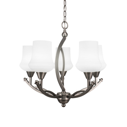 Bow 5 Light Chandelier In Brushed Nickel (275-BN-681)