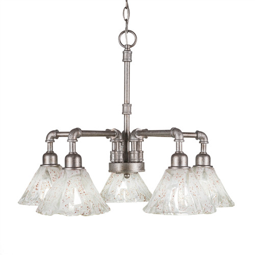 Vintage 5 Light Chandelier In Aged Silver (285-AS-7195)