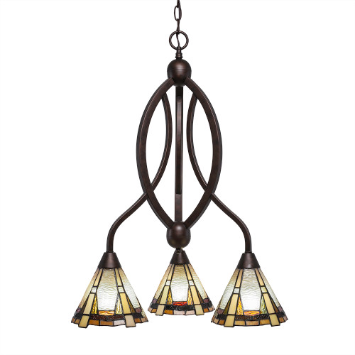 Bow 3 Light Chandelier In Bronze (263-BRZ-9345)