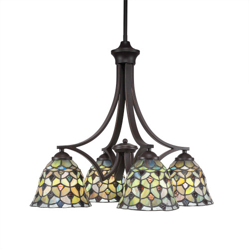 Zilo 4 Light Chandelier In Dark Granite (568-DG-9965)