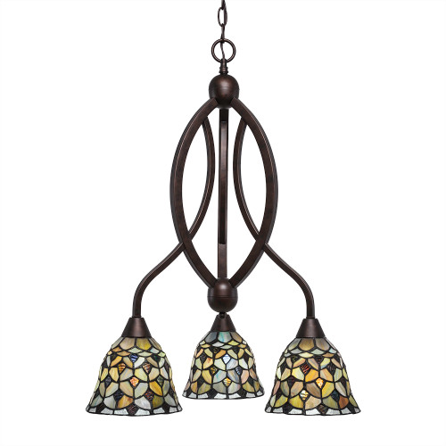 Bow 3 Light Chandelier In Bronze (263-BRZ-9965)