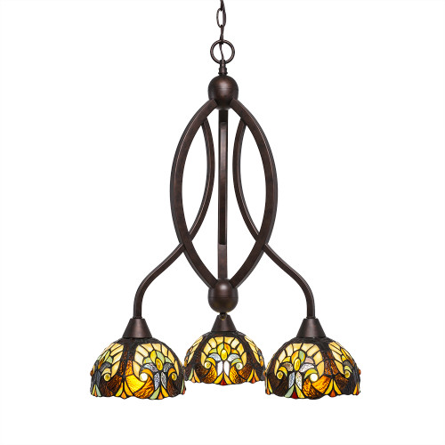 Bow 3 Light Chandelier In Bronze (263-BRZ-9945)