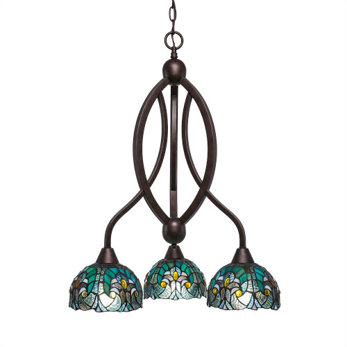 Bow 3 Light Chandelier In Bronze (263-BRZ-9925)