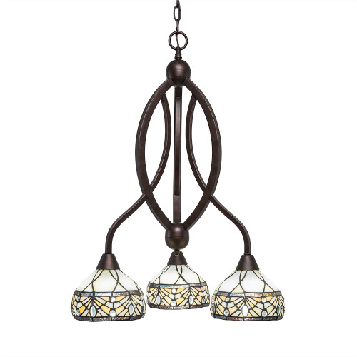 Bow 3 Light Chandelier In Bronze (263-BRZ-9485)