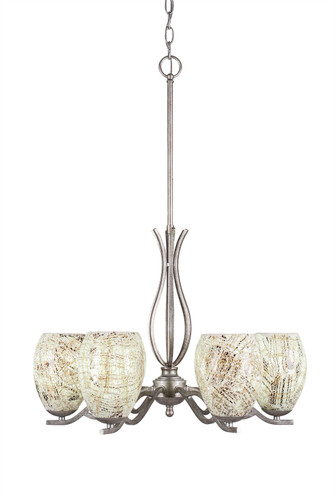Revo 6 Light Chandelier In Aged Silver (246-AS-5054)
