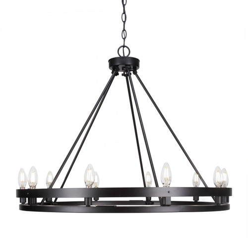 Belmont 10 Light Chandelier In Matte Black (2710-MB)