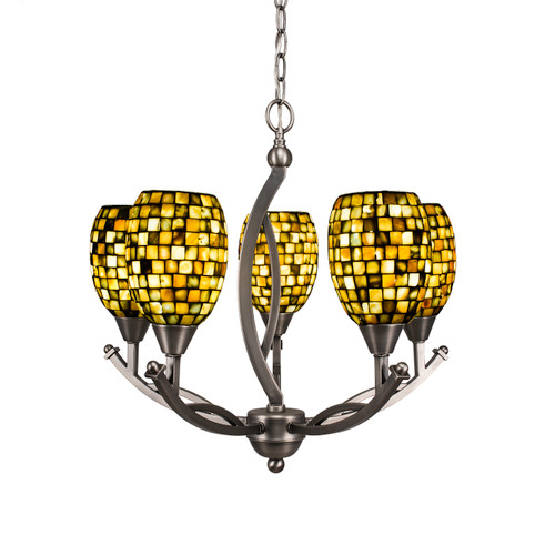 Bow 5 Light Chandelier In Brushed Nickel (275-BN-408)