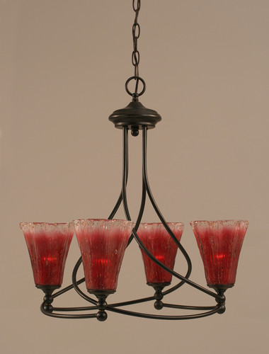 Capri 4 Light Chandelier In Dark Granite (904-DG-726)