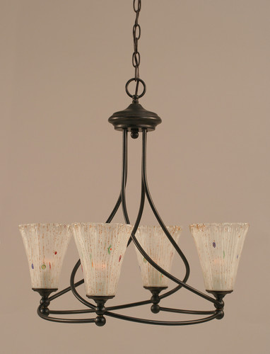 Capri 4 Light Chandelier In Dark Granite (904-DG-721)