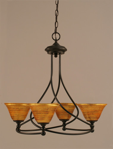 Capri 4 Light Chandelier In Dark Granite (904-DG-454)