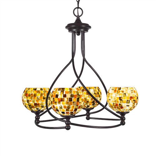 Capri 4 Light Chandelier In Dark Granite (904-DG-407)