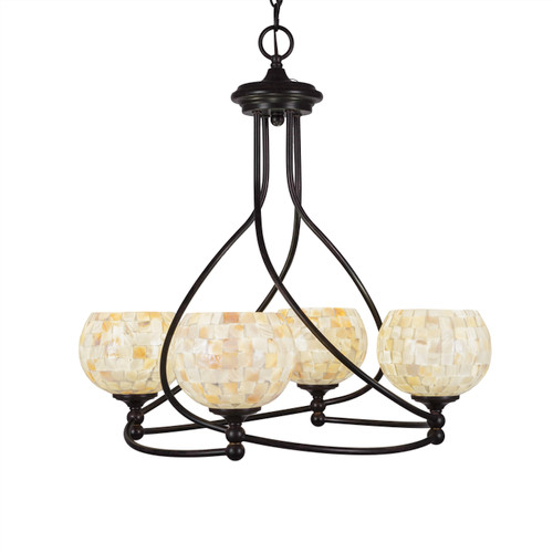 Capri 4 Light Chandelier In Dark Granite (904-DG-405)