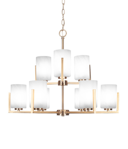 9 Light Chandeliers In New Age Brass (4509-NAB-3001)